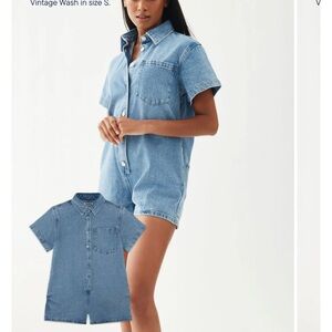 Parke light wash Denim romper